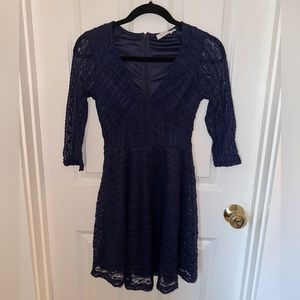 Navy Blue Lace Dress